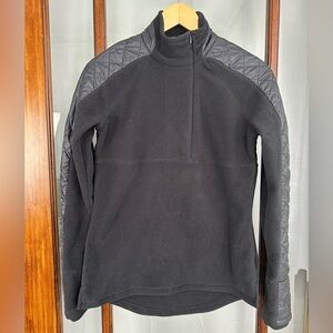 ATHLETA Vortex Quarter Zip Sweater Jacket Quilted Fleece Pullover Size S Black
